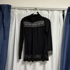 アクシーズファム　ブラック　タートル　ワンピース　レース　長袖　カワイイ