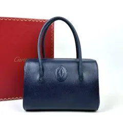 【美品】カルティエ マストライン ハンドバッグ ゴールド金具 裏地総柄 レザーのサムネイル