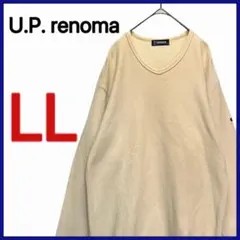 【U.P. renoma】 Vネック 長袖 カットソー 無地 カジュアル