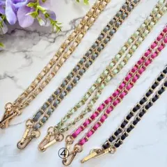 【新品】スマホショルダーストラップ　PUレザーチェーン　ピンク