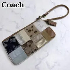 希少✨COACH パッチワーク ポーチ デニム シグネチャー マルチケース