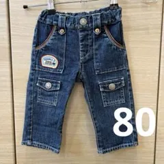 DOUBLE.B miki HOUSE デニムパンツ インディゴブルー 80