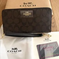コーチ COACH 財布 長財布 ラウンドファスナー シグネチャー柄 アラウンド