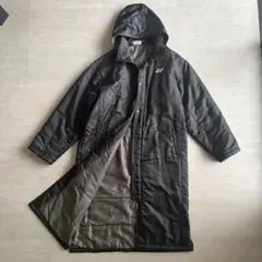 YONEX ベンチコート ロングコート XO ブラック 中綿 フード付き