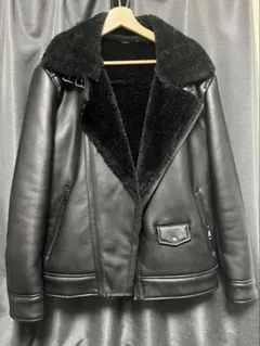 ZARA ブラックレザーライダースジャケット L
