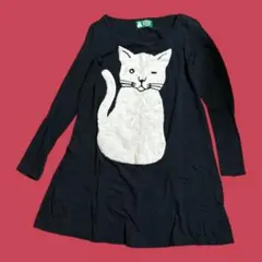 FRAPBOIS ZOO 猫デザイン 長袖Tシャツ　黒のサムネイル