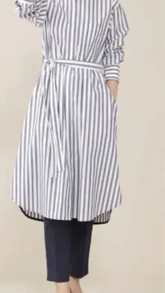 [ナノユニバース] タイプライター共ベルト付き シャツ ワンピース