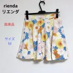 超美品 riendaリエンダ レディース ウエストゴム 花柄 ミニスカート Ｍ