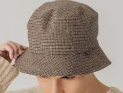 ORCIVAL ウールリバーシブルハット ロゴ チェック 美品