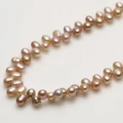 淡水真珠パールロングネックレス　クレオパトラ　4-5mm　パープルピンクカラー