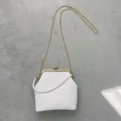 パールハンドル がま口 ショルダーバッグ