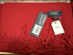 UGG ウールマフラー レッド フリンジ付きのサムネイル
