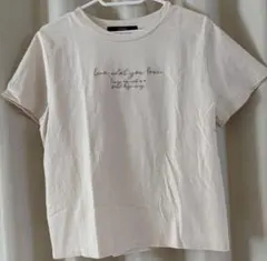 しまむら ofalo 刺繍ロゴTシャツ 薄いピンク M 半袖Tシャツのサムネイル