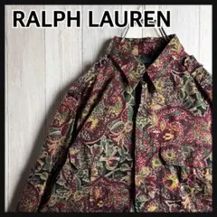 希少 美品 90s ラルフローレン ペイズリー L/S シャツ コットン M