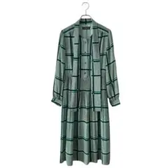 remalon レマロン(L)ジオメトリック柄 ロングワンピース/ボウタイリボンのサムネイル
