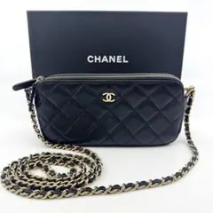 【美品】CHANEL シャネル チェーンショルダーバッグ ラムスキン マトラッセのサムネイル