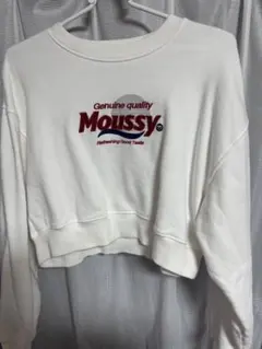 Moussy クロップドスウェット ホワイト