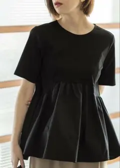 さくら様専用　オペークドットクリップ　異素材Aラインカットソー シルク調コットン