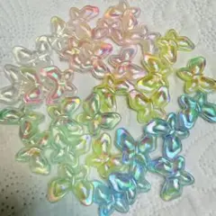 【お得】グリッターカラー蝶アクリルパーツ30個