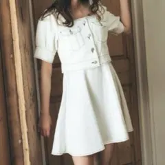 REDYAZEL デニムセットミニワンピース ホワイト レディース