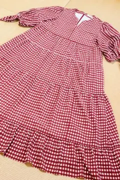 【新品未使用】ドローイングギンガムpt.ワンピース【INGEBORG】