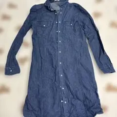 デニムシャツワンピース 長袖