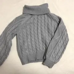 MAJESTIC LEGON ケーブルボリュームショートニット グレー