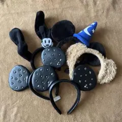ディズニー・ミッキー・ミニー耳デザインカチューシャ5点セット