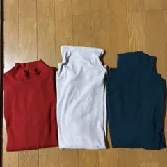 ユニクロハイネックTシャツ３枚セット