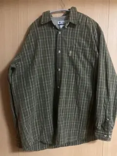 オールドColumbia オリーブグリーン チェック柄シャツ　サイズLのサムネイル