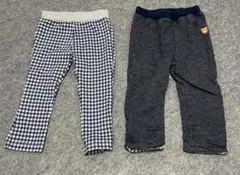 ミキハウス 長ズボン ロングパンツ ボトムス チェック ベビー 90cm 2点
