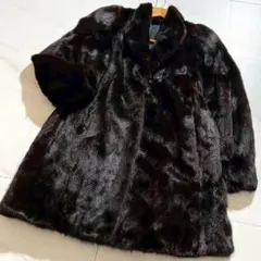 SAGA MINK サガミンク ファーコート ダークブラウン 毛皮 13号 L