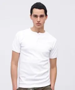 AVIREX U.S.A. ヘンリーネック Tシャツ ホワイト　L