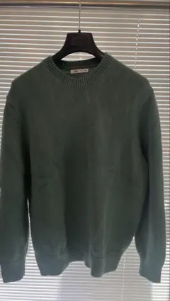 ZARA グリーン ニットセーター クルーネック