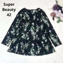 Super Beauty スーパービューティー ビジュー付き花柄チュニックのサムネイル