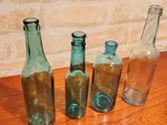 アンティーク 瓶 4本セット レトロ ガラス瓶のサムネイル