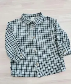 チェック柄ボタン付きシャツ
