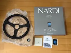NARDI ナルディ パンチングレザー 34Φ 赤ステッチ 赤ロゴ 美品 正規品のサムネイル