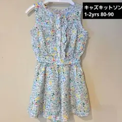 キャスキッドソン　ウサギ・ 花柄 ノースリーブ ワンピース 1-2歳のサムネイル