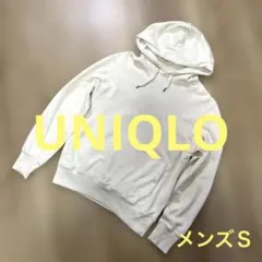 ナチュラルホワイト UNIQLOフード付きパーカー コットン混紡