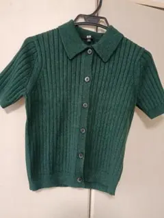 UNIQLO ダークグリーン 半袖ニット L