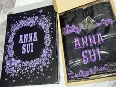 ANNA SUI 花柄トートバッグ 黒 紫　蝶　チャーム