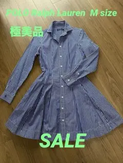 セール✨極美品✨ポロラルフローレン　ストライプシャツワンピースM