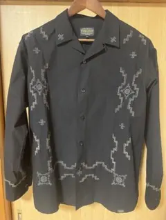 PENDLETON 長袖シャツ 刺繍 ネイティブ柄 ブラック M