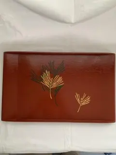 OP03 象彦 尾長鶏 文箱 漆器 雲錦 丸小箱