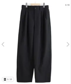 TRIPLE PLEATED WIDE TROUSERS ORGANIC WOOのサムネイル