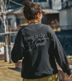 ★ニコアンド ［be with M］ Misayo メッシュロゴカーディガン　黒のサムネイル