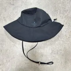 訳あり LANVIN 黒 バケットハット ロゴテープ リボン付き 帽子 - メルカリ