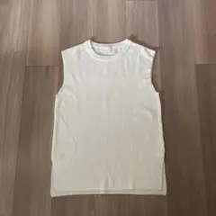 アイボリー ノースリーブ Mサイズ リブ編み