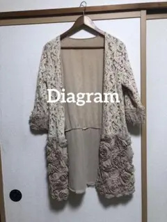 Diagram完売 バラとレースのカーディガン ベージュ(黒も同時出品中)のサムネイル